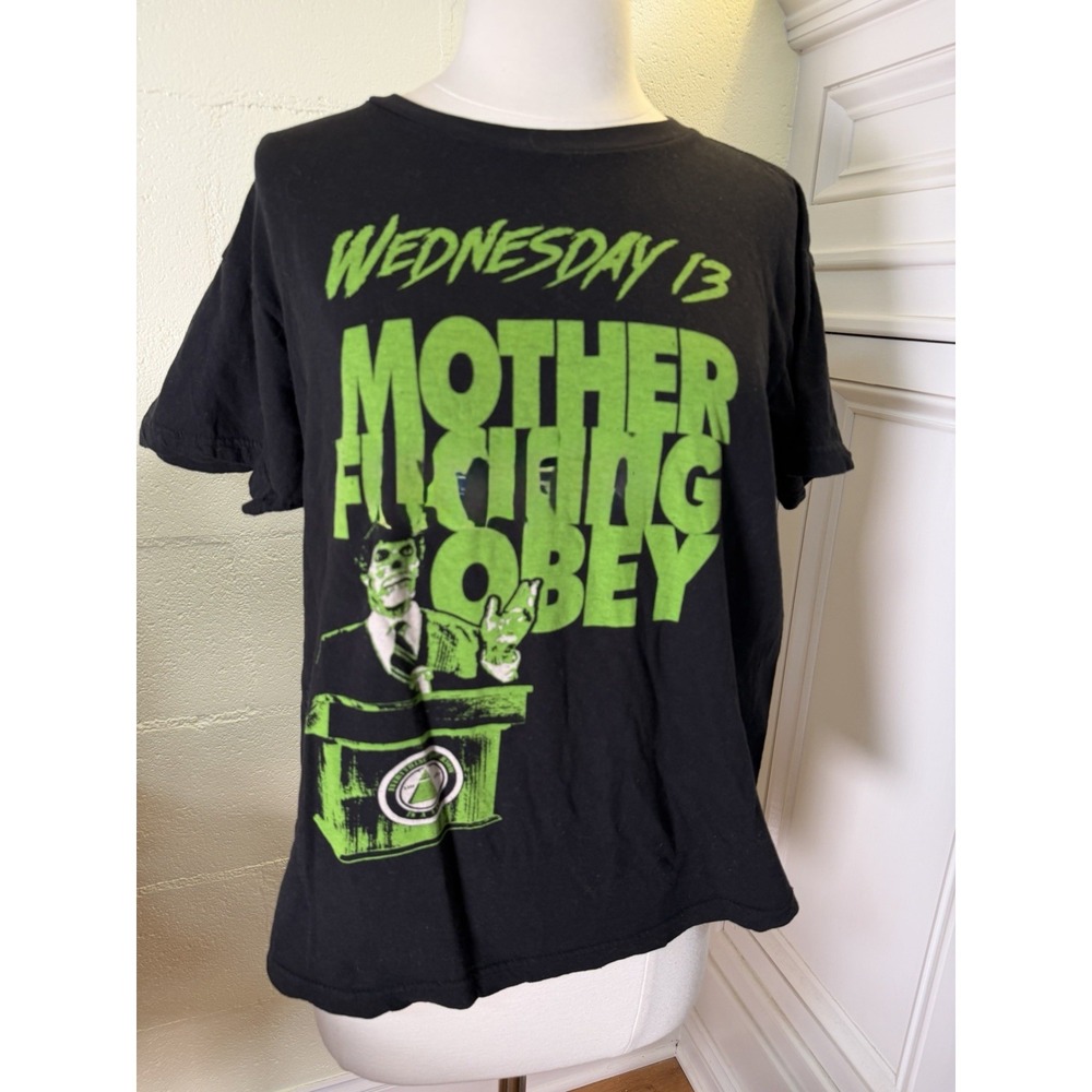 Wednesday 13 Mother F***ing‎ Obey T-Shirt Black Medium Punk Horror Band Tee